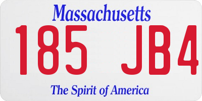MA license plate 185JB4