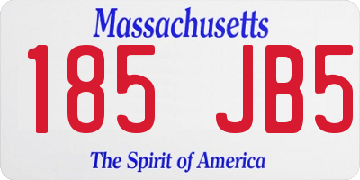 MA license plate 185JB5