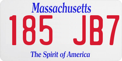 MA license plate 185JB7