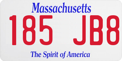 MA license plate 185JB8