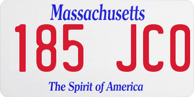 MA license plate 185JC0