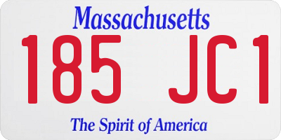 MA license plate 185JC1