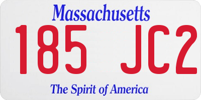 MA license plate 185JC2