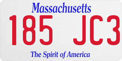 MA license plate 185JC3