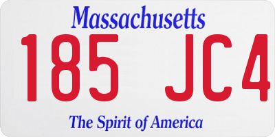 MA license plate 185JC4