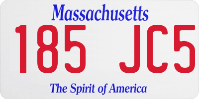 MA license plate 185JC5