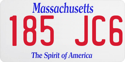 MA license plate 185JC6