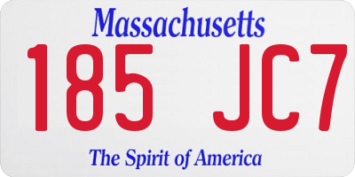 MA license plate 185JC7
