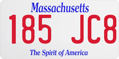 MA license plate 185JC8