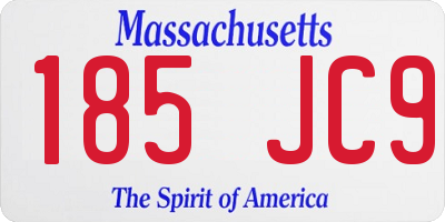 MA license plate 185JC9