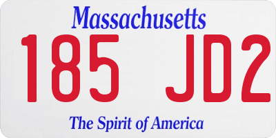 MA license plate 185JD2