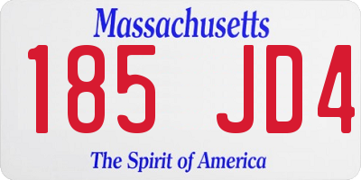 MA license plate 185JD4