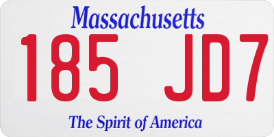 MA license plate 185JD7