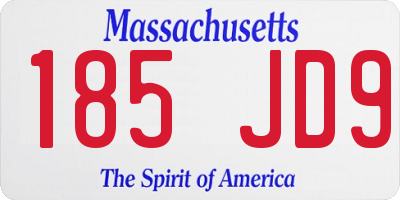MA license plate 185JD9