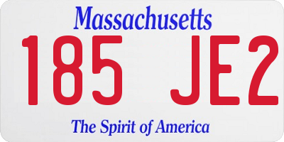 MA license plate 185JE2