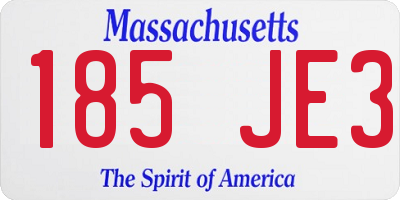 MA license plate 185JE3