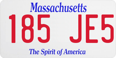 MA license plate 185JE5