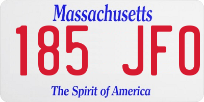 MA license plate 185JF0
