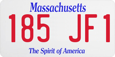 MA license plate 185JF1