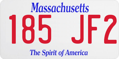 MA license plate 185JF2