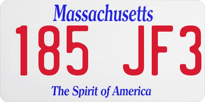 MA license plate 185JF3