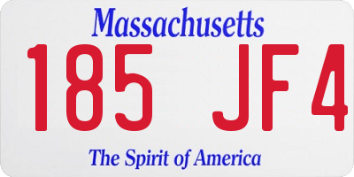 MA license plate 185JF4