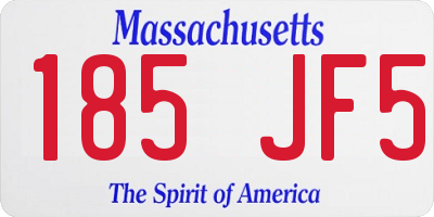 MA license plate 185JF5