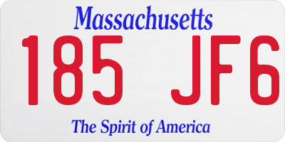 MA license plate 185JF6