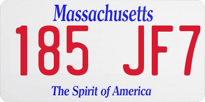 MA license plate 185JF7