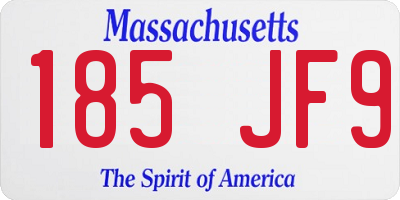 MA license plate 185JF9