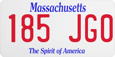 MA license plate 185JG0