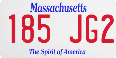 MA license plate 185JG2