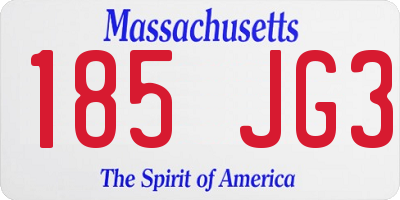 MA license plate 185JG3