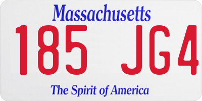 MA license plate 185JG4
