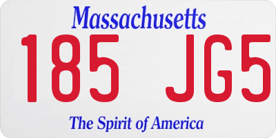 MA license plate 185JG5