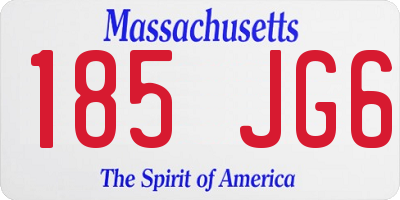 MA license plate 185JG6