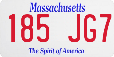 MA license plate 185JG7