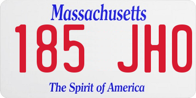 MA license plate 185JH0