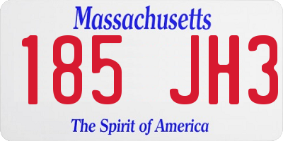 MA license plate 185JH3