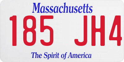 MA license plate 185JH4