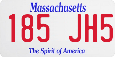 MA license plate 185JH5
