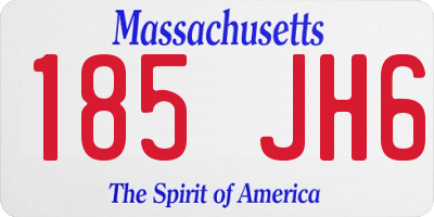 MA license plate 185JH6