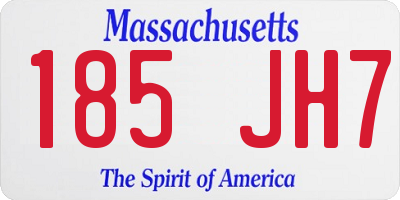 MA license plate 185JH7
