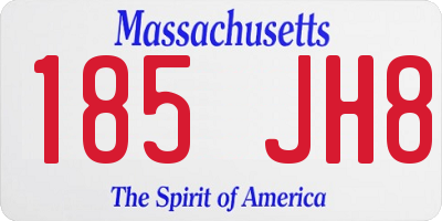 MA license plate 185JH8