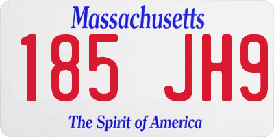 MA license plate 185JH9