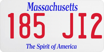 MA license plate 185JI2