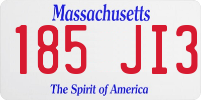 MA license plate 185JI3
