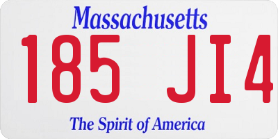 MA license plate 185JI4