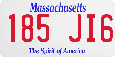 MA license plate 185JI6