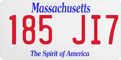 MA license plate 185JI7